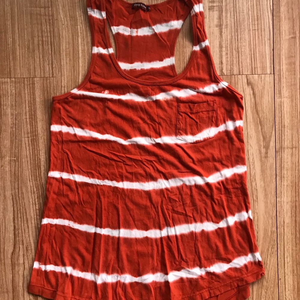 Orange Tie Dye Tank Top